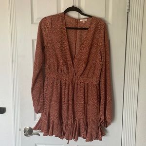 Rust dotted romper